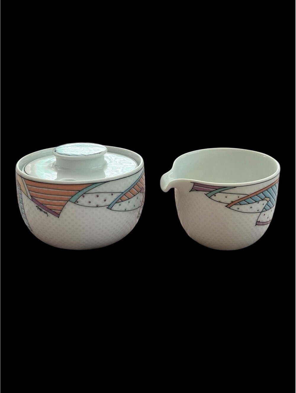 VNTG Rosenthal "Century New Wave" PORCELAIN Sugar Bowl & Lid /Creamer D Hafner